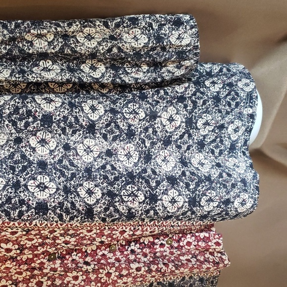 Lucky Brand Blue & Red Long Sleeve Boho Top Size M - Picture 4 of 12